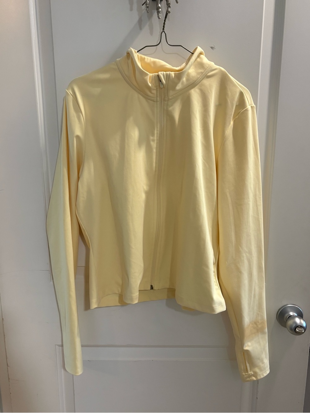 H&M Butter Yellow Zip Up Activewear Jacket XL